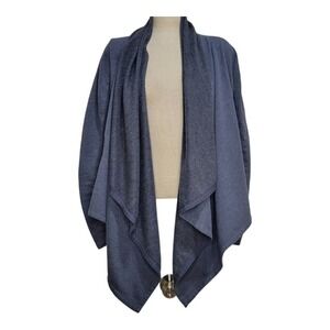 LOFT Women's Waterfall Front‎ Cardigan Dusty Blue Medium Cozy